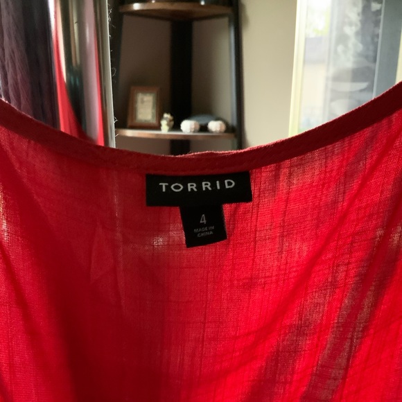Torrid red blouse with smocking size 4 - Picture 2 of 7
